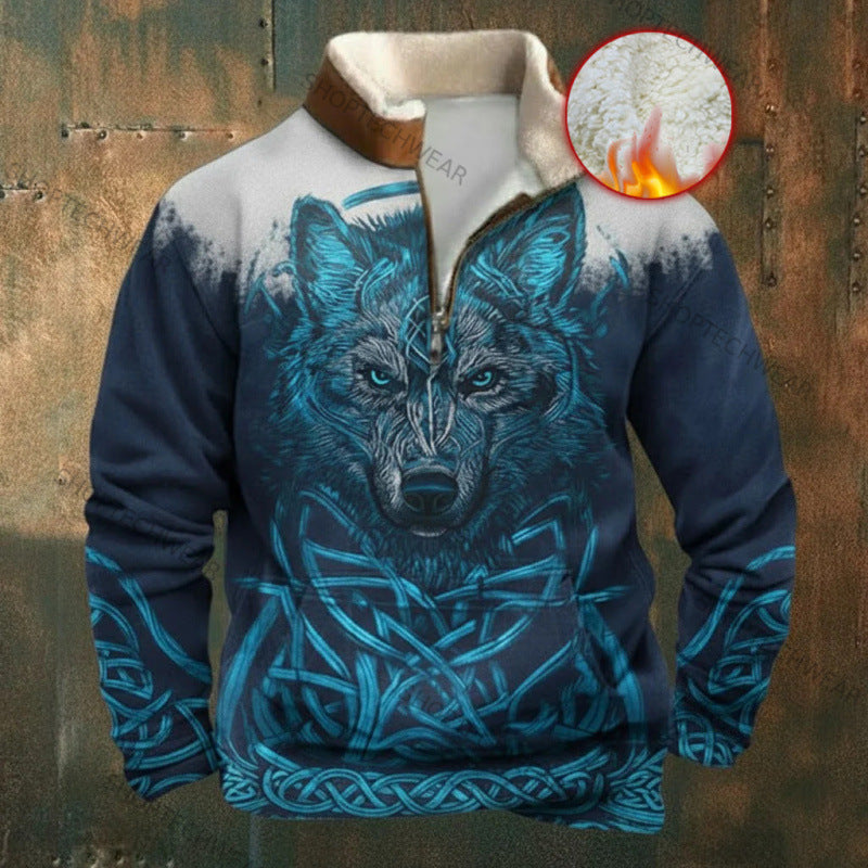 Męska Miejski Polar Pulower z Tree Motif