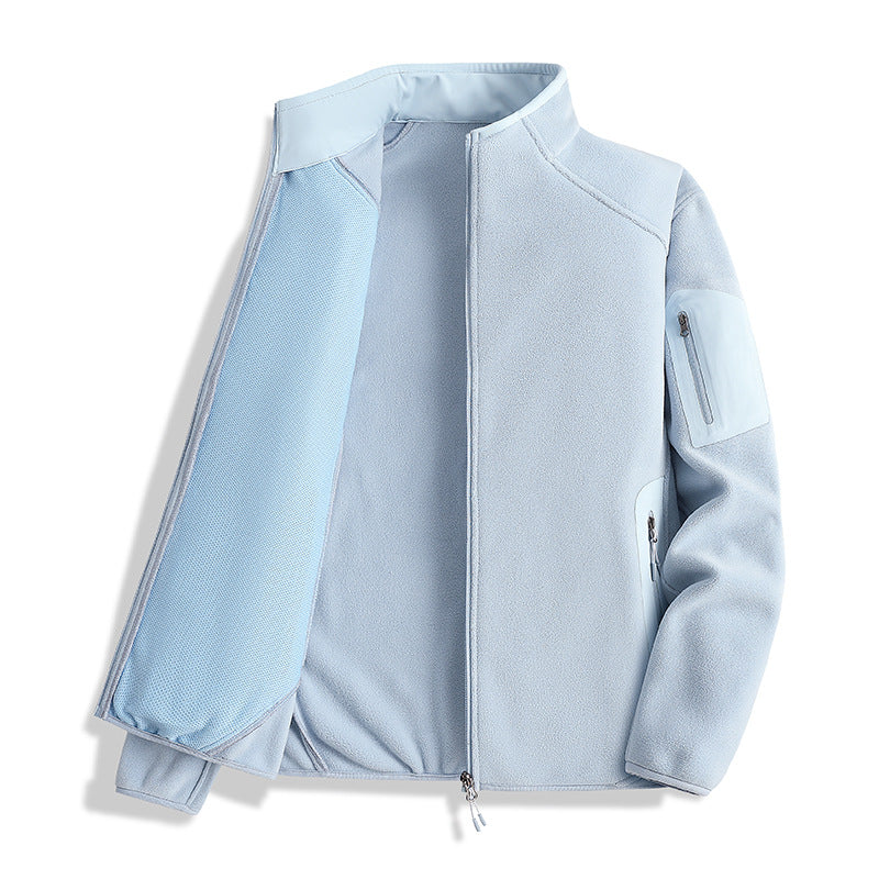 Męski kurtka polarowa z kołnierz ze stójką i softshell inserts