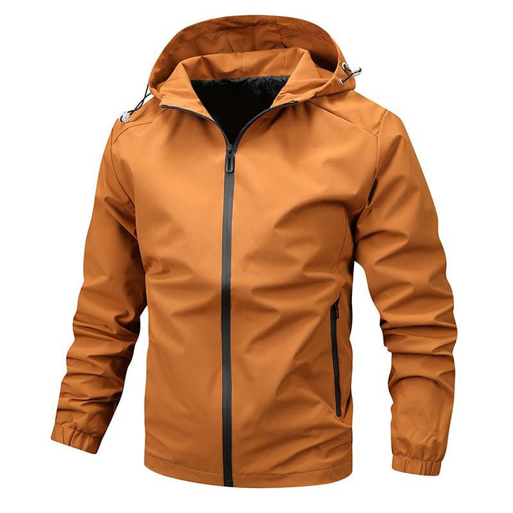 Męska lekka softshell kapturemed kurtka z wodoodporny membrana i Sealed zamkiems