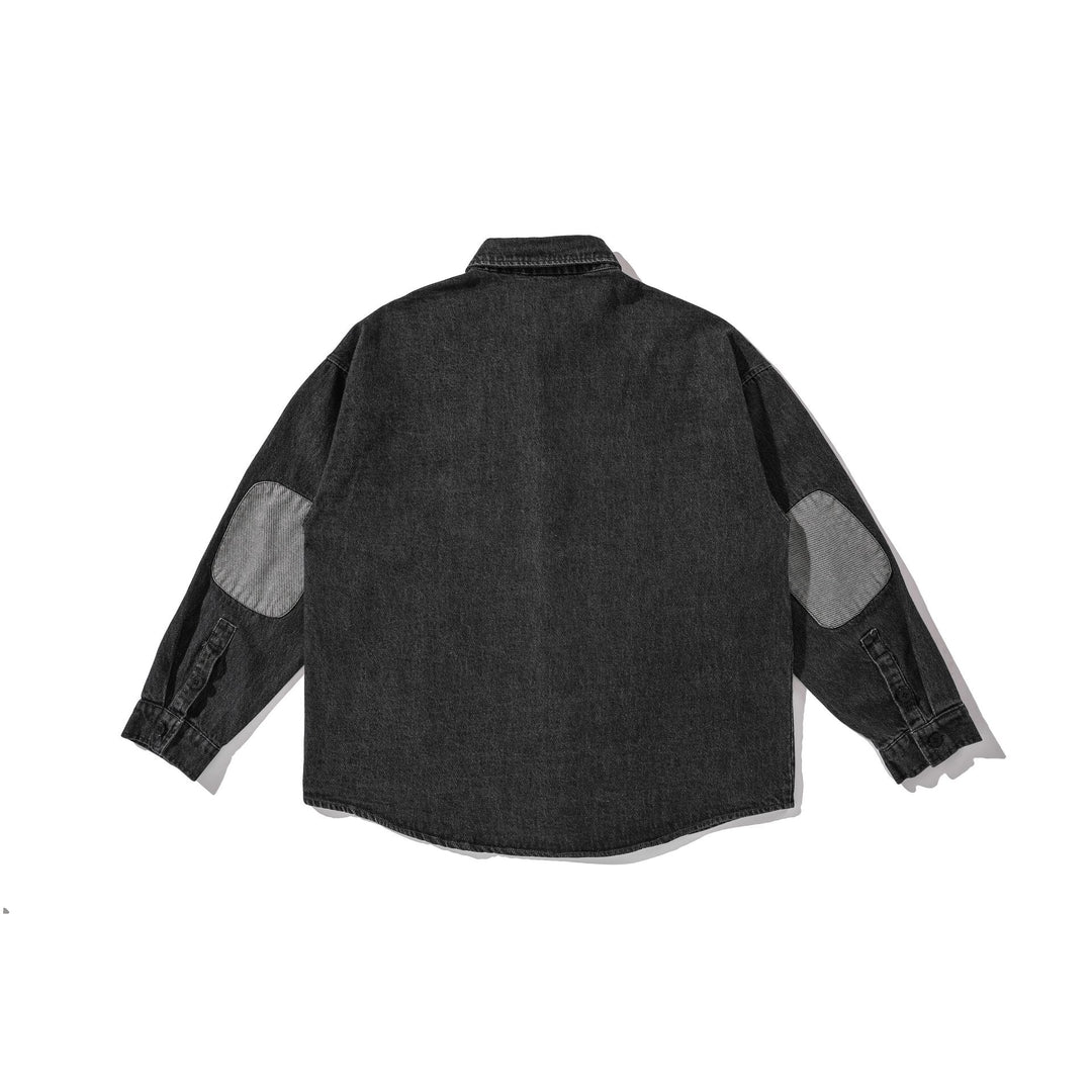 Męska koszula wierzchnia z washed denim z rounded dół