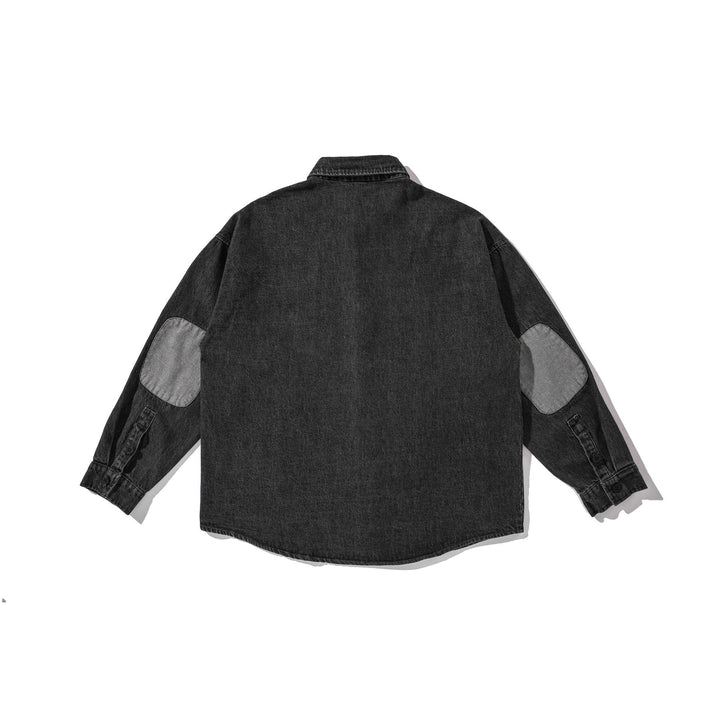 Męska koszula wierzchnia z washed denim z rounded dół