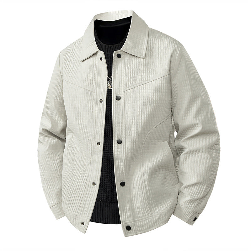 Męski Light Transitional Kurtka w Roboczy Styl z Microstructured Twill Stylizacja i Snap Guzik Placket