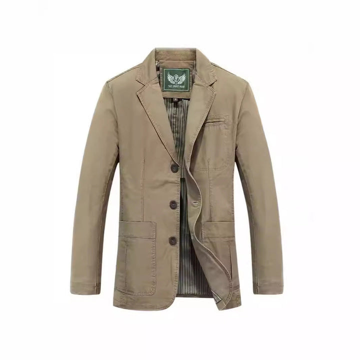 Męska kurtka w codzienny styl z three-button przód i naszywane kieszenie