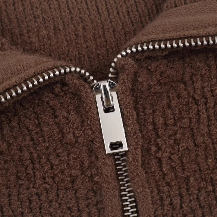 Damska oversize Teddy polarowa kurtka z ze stójką i Ribbed Cuff Lumaza