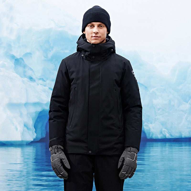 Męski wiatroszczelny i oddychający softshell parka z kaptur