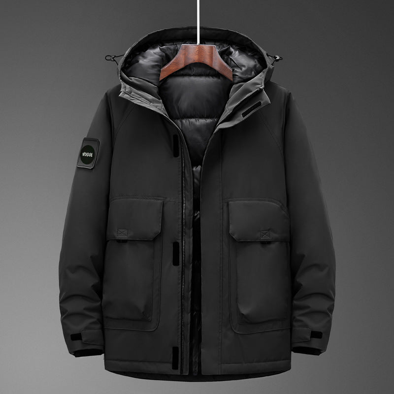Męski Technical Parka z Wodoodporny Softshell Zewnętrzny Zewnętrzna warstwa i Pikowany Termiczny Ocieplenie