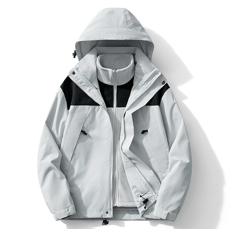 Męska two-warstwa softshell trekkwg kurtka z removable fleece wner kurtka i kapturem