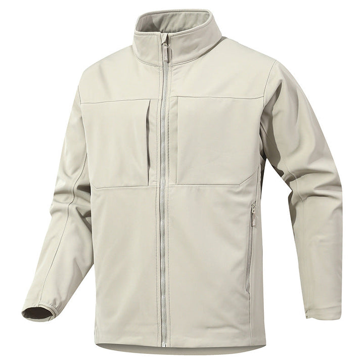 Męska Technical softshell kurtka z stójką i ukryty zamkiem kieszeniami