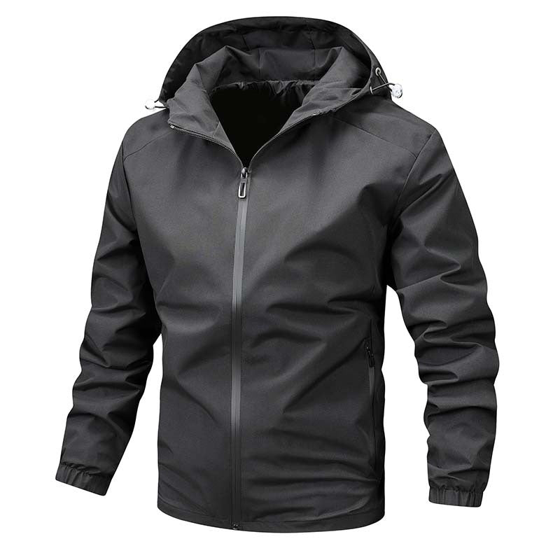 Męska lekka softshell kapturemed kurtka z wodoodporny membrana i Sealed zamkiems