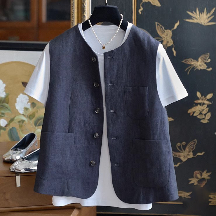 Damska Fashionable Linen kamizelka Lumaza