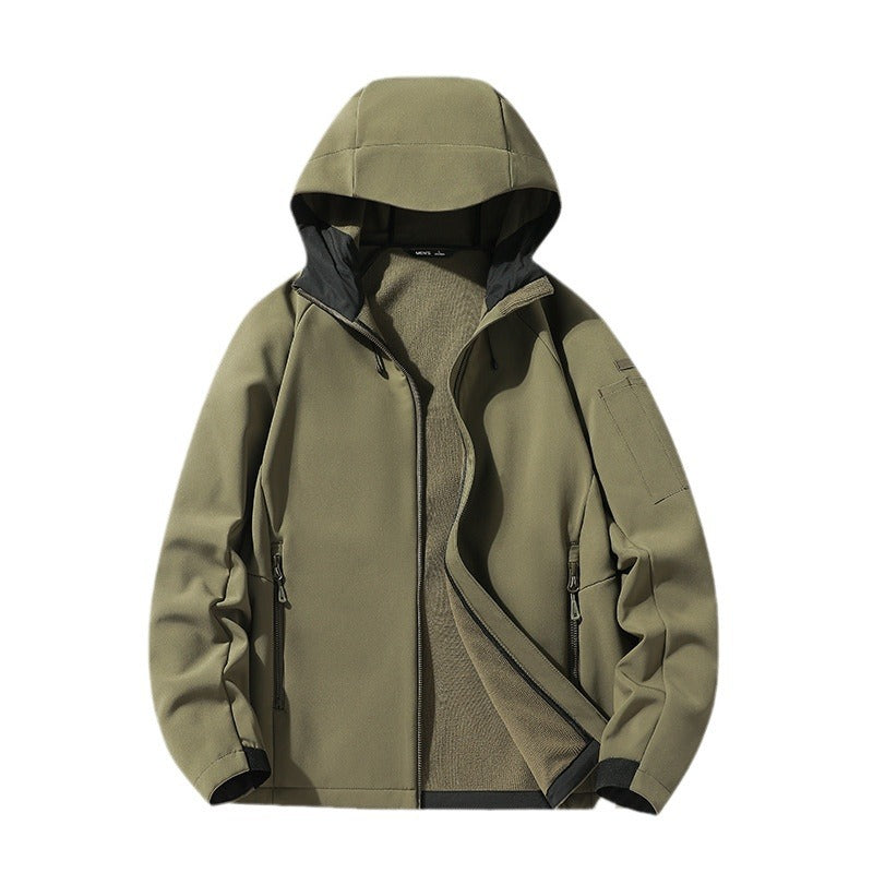 Damska softshellowa kurtka z kapturem i polarowa lining, windproof wodoodporna Lumaza