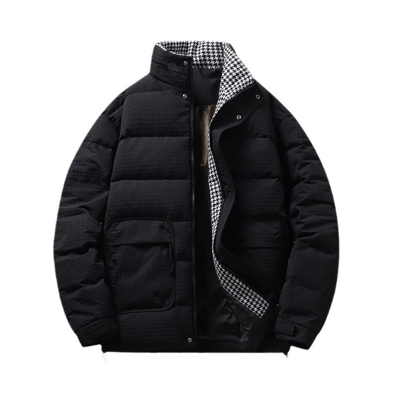 Męska pikowana kurtka z houndstooth lwwg i regulowany dół