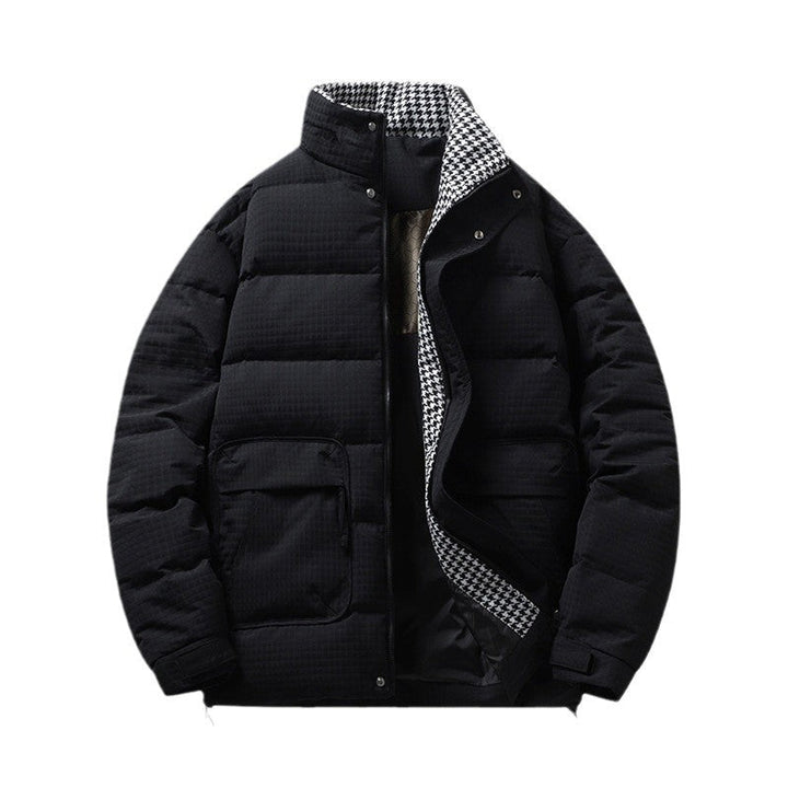 Męska pikowana kurtka z houndstooth lwwg i regulowany dół