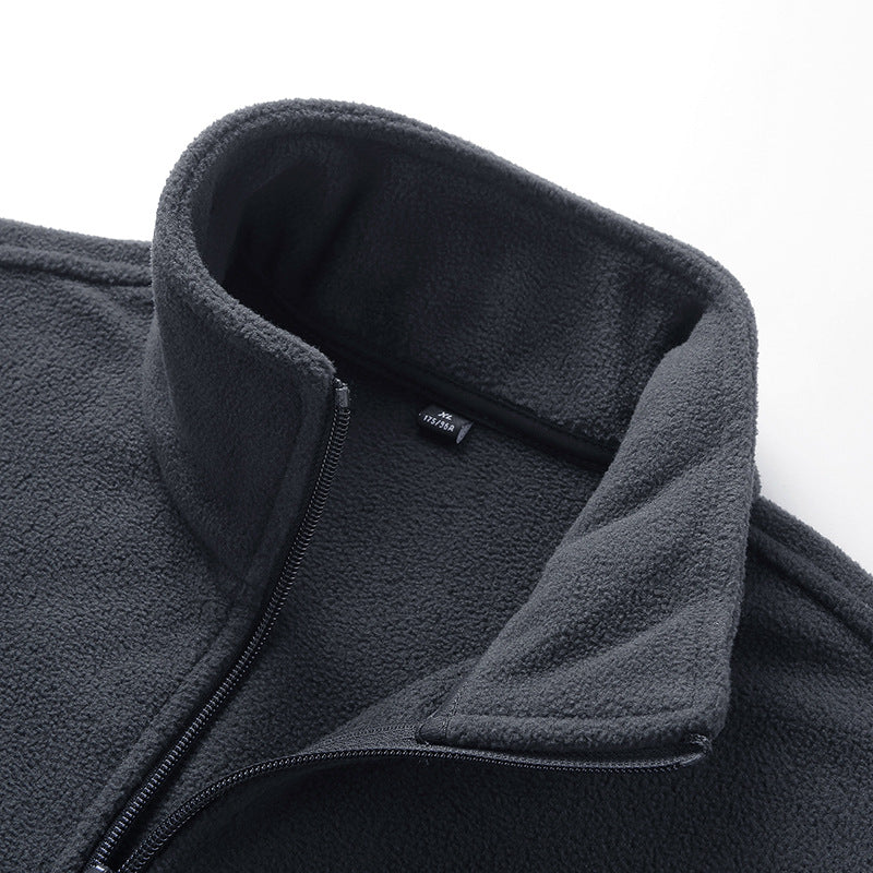 Męska microfleece termiczny kamizelka z wiatroszczelna przód, Stójka, i ukryty kieszenie boczne