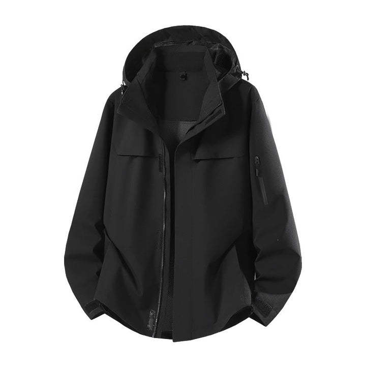 Męska Lekka Wodoodporna Z kapturem Softshell Kurtka przejściowa z Siatkowa podszewka &amp; Utility Kieszenie