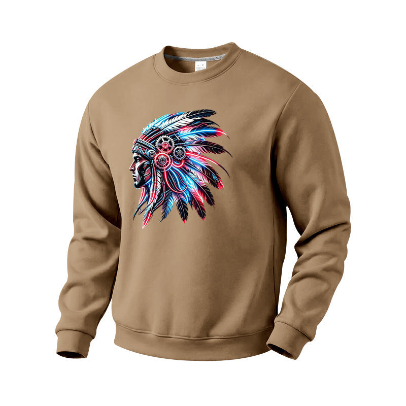 Męska bluza z detailed feather decoration print