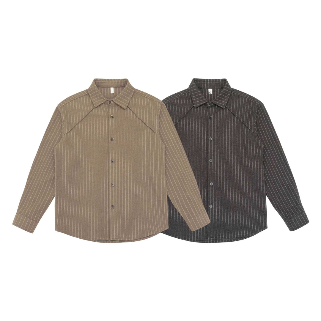 Damskie Oversize Kurtka koszulowa z Wyrazisty Karczek na ramionach i Pinstripes