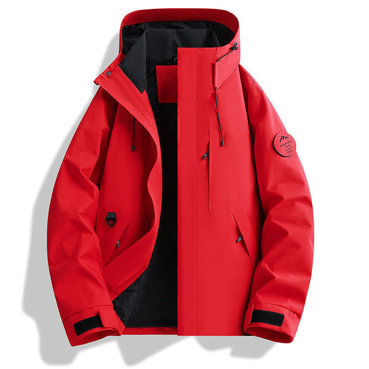 Męska Water i wiatroszczelna kurtka softshell outdoorowy z regulowany kapturem