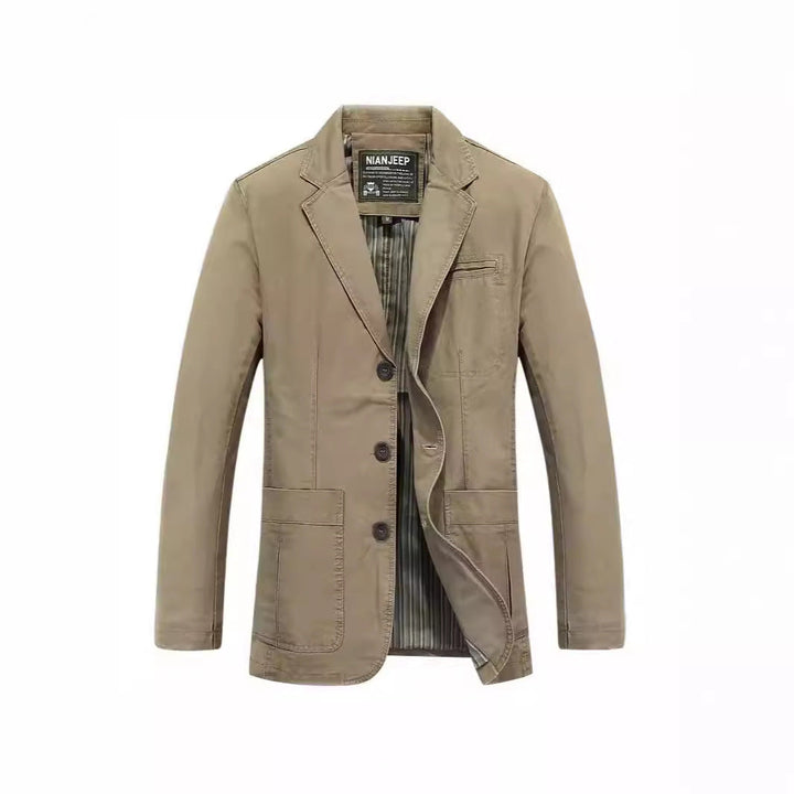 Męska kurtka w codzienny styl z three-button przód i naszywane kieszenie