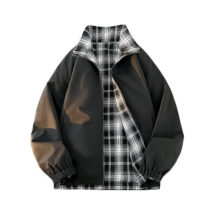 Unisex Reversible funkcjonalna kurtka z checked lining, ze stójką i elastic cuffs Lumaza