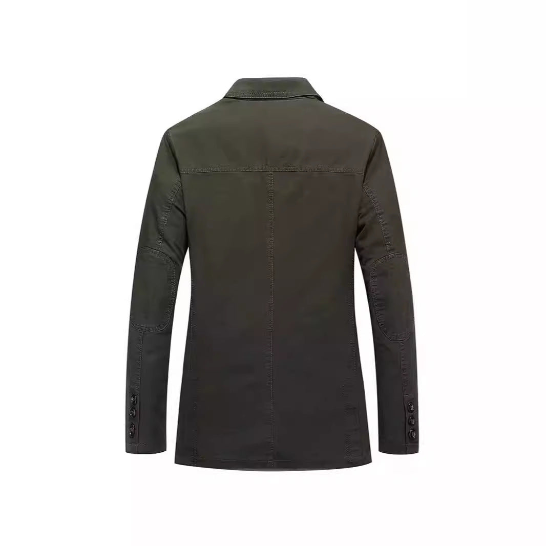 Męska kurtka w codzienny styl z three-button przód i naszywane kieszenie