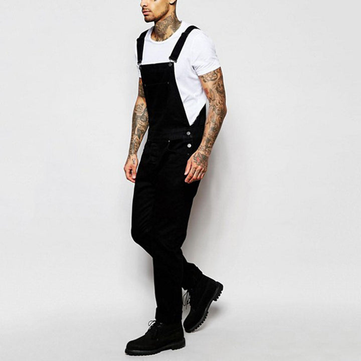 Męska casualowo denim Overalls z regulowany Straps i nowoczesny Fit