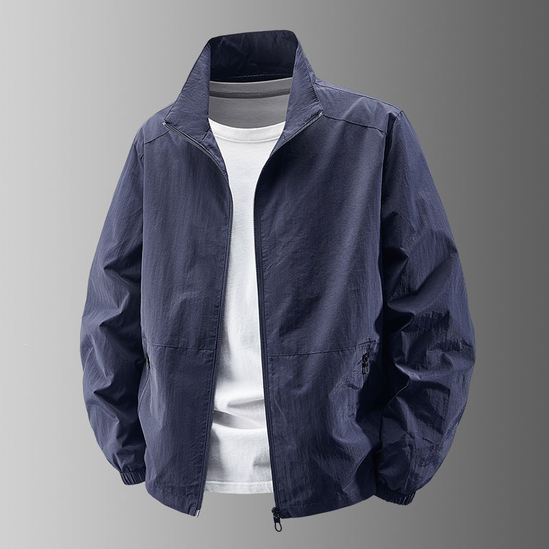 Męski Ultralight Technical Blouson Kurtka z elastyczne mankiety, ukryty kieszenie na zamek &amp; oddychający nylon mix