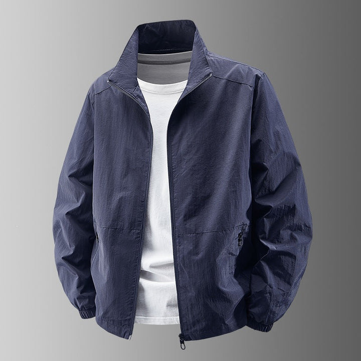 Męski Ultralight Technical Blouson Kurtka z elastyczne mankiety, ukryty kieszenie na zamek &amp; oddychający nylon mix