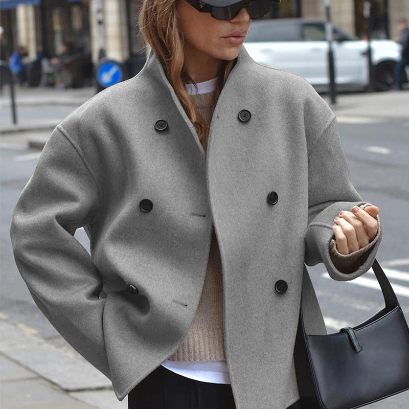 Oversize moda kurtka z guzik zapięcie