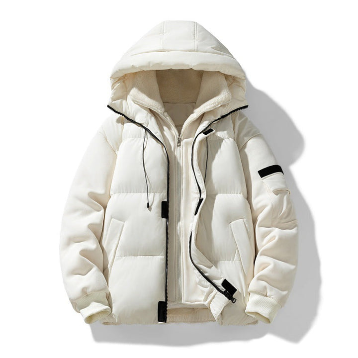 Męska ocieplana kapturemed kurtka z teddy lwwg i contrastwg softshell rękawy