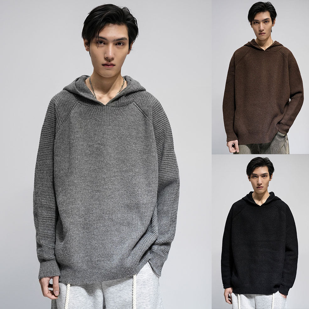 Męska Modny Oversize Bluza z kapturem z Textured Fason