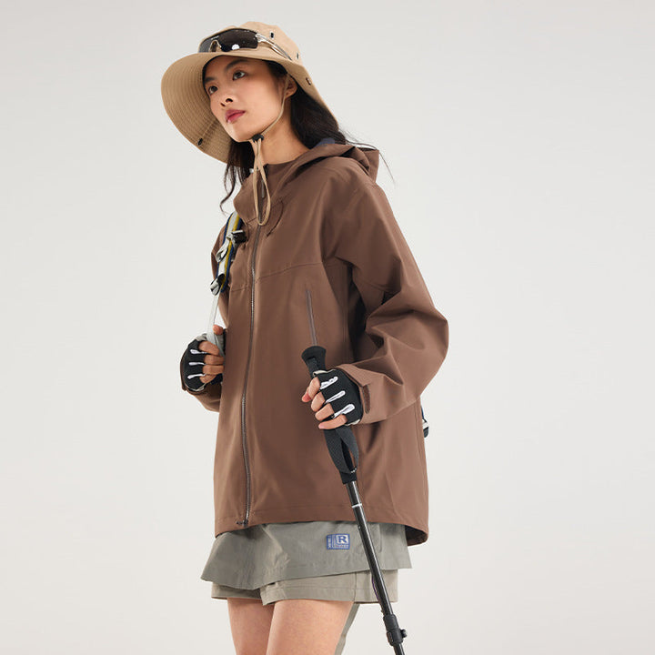 Damska lekka Technical Rain kurtka in oversize funkcjonalna Cut z regulowanym Hood Lumaza