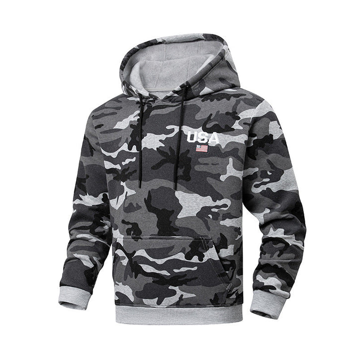 Męska sportowa bluza z kapturem z camouflage Wzór