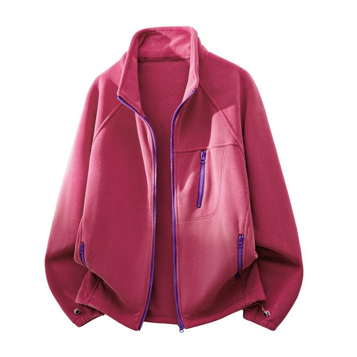 Kurtka męska polarowa z wysoki stójką, multiple zamkiem kieszeniami, i ergonomic raglan krój
