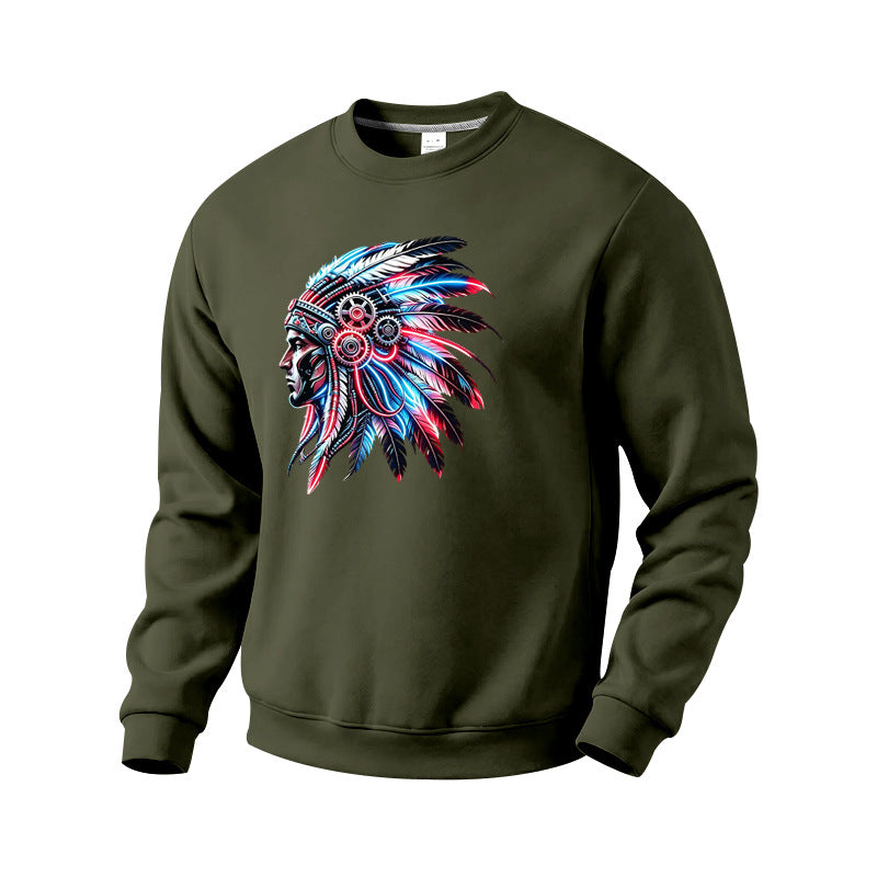 Męska bluza z detailed feather decoration print