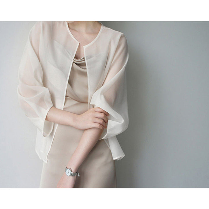 Damska elegancka Chiffon kurtka z Flared rękawami Lumaza
