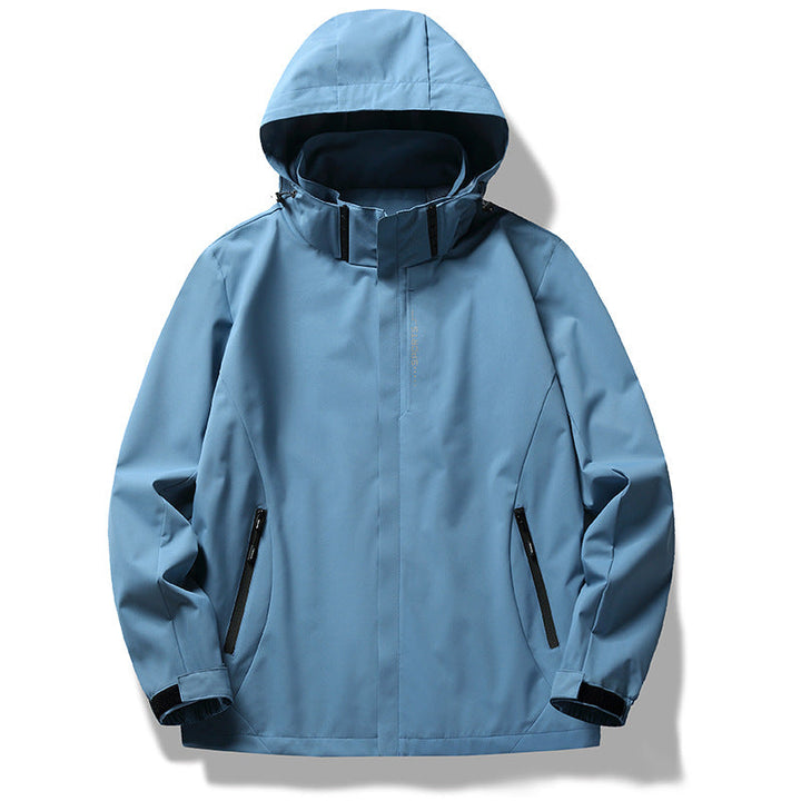 Męska Three-warstwa softshell kurtka z kapturem, Wwd patka i wodoodporny zamkiems