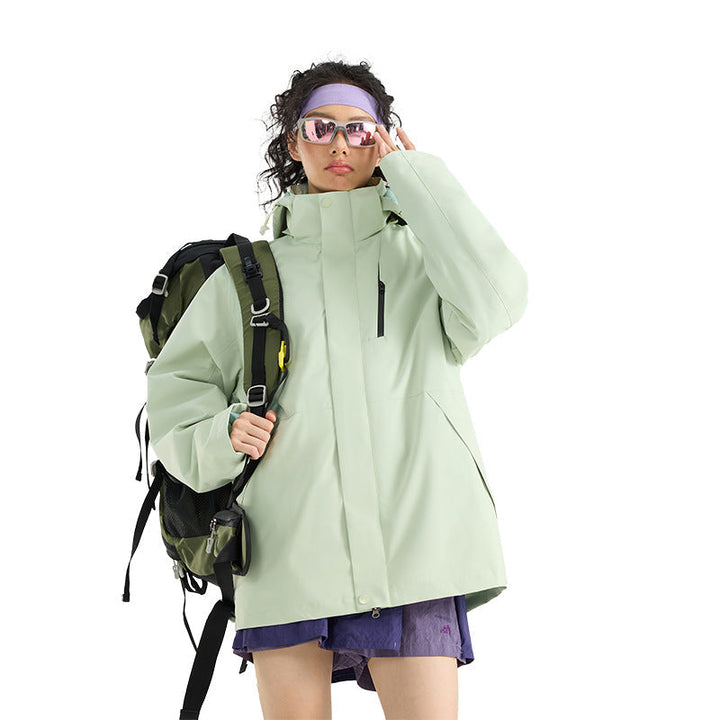Damska lekka wodoodporna Parka bluza z kapturem kurtka z Sealed Seams i ściągaczem Lumaza