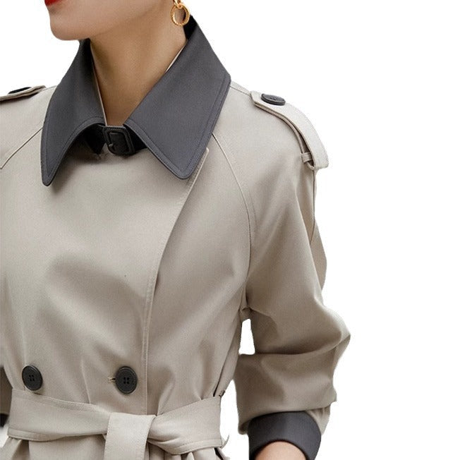 Damska Stylish trencz z Waist paskiem Lumaza