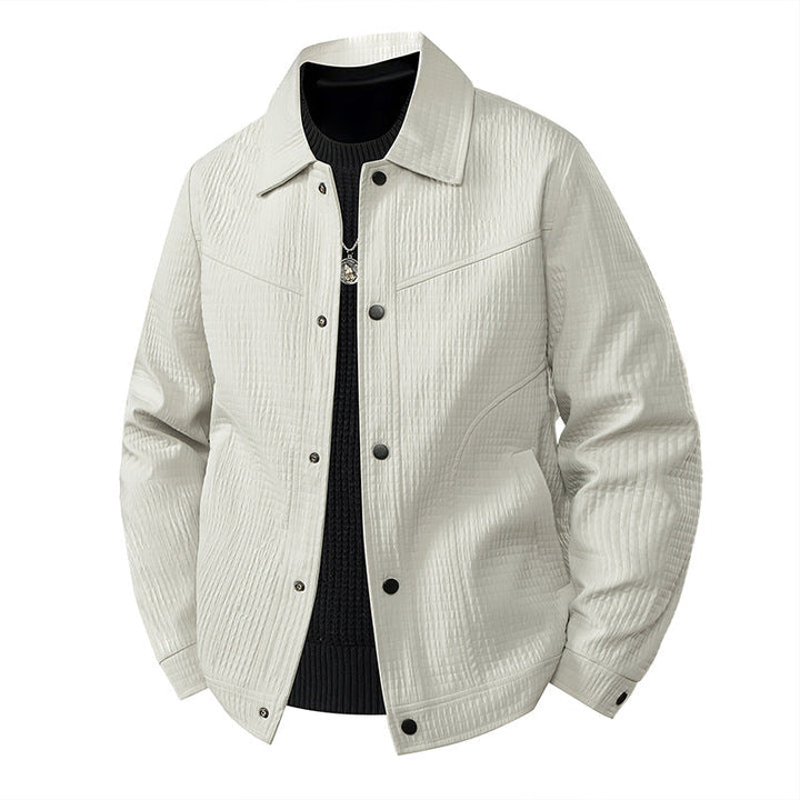 Męski Light Transitional Kurtka w Roboczy Styl z Microstructured Twill Stylizacja i Snap Guzik Placket