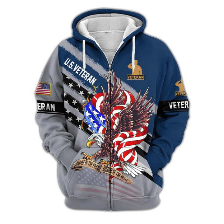 Męska bluza z kapturem z American veteran motif