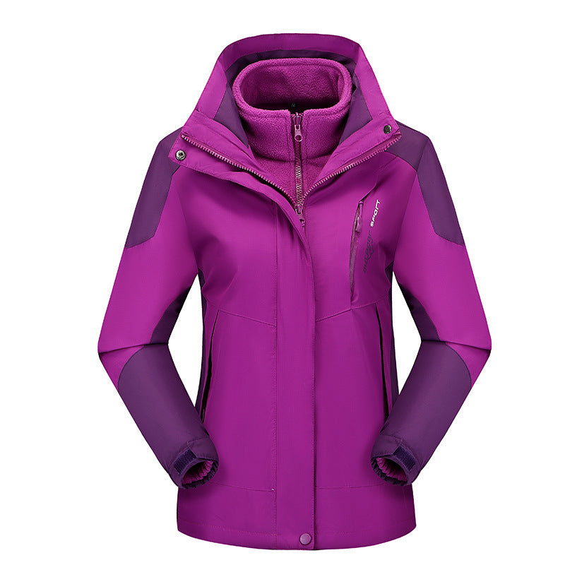 Damska versatile outdoor kurtka z removable polarowa inner kurtka i windproof softshellowa outer Lumaza