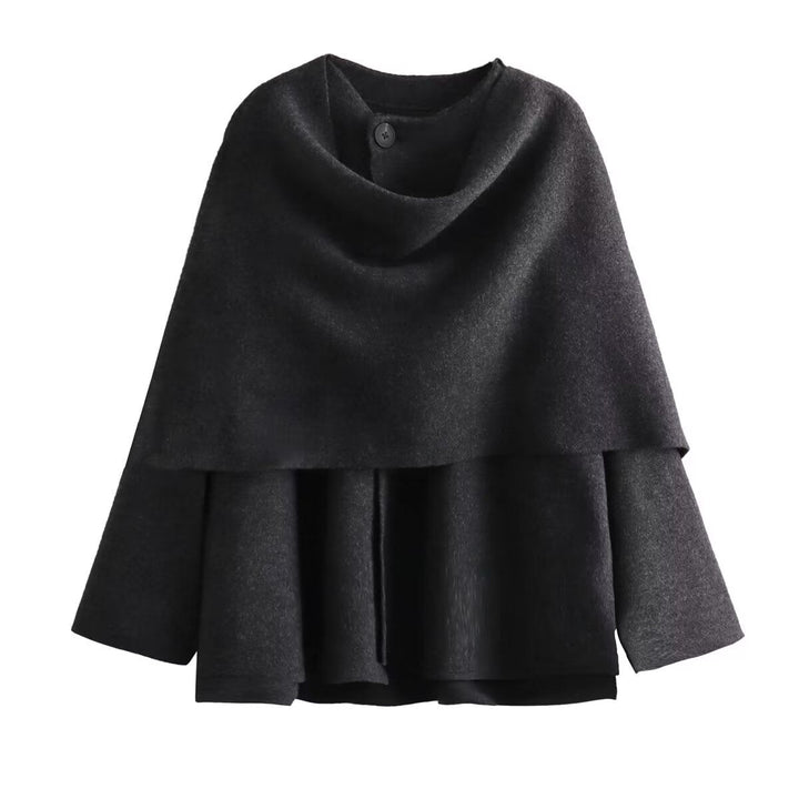 Damskie asymmetrical poncho-like kurtka wykonana z miękki Materiał