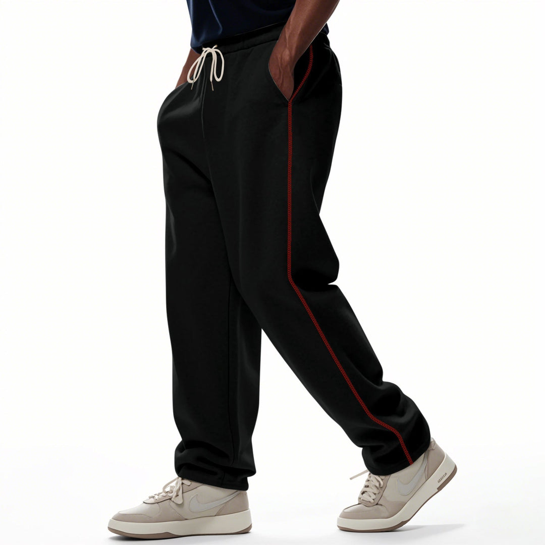 Męska casually fitting sweatpants z boczny ozdobny szew, elastyczny Komfort waistband, i deep kieszenie boczne