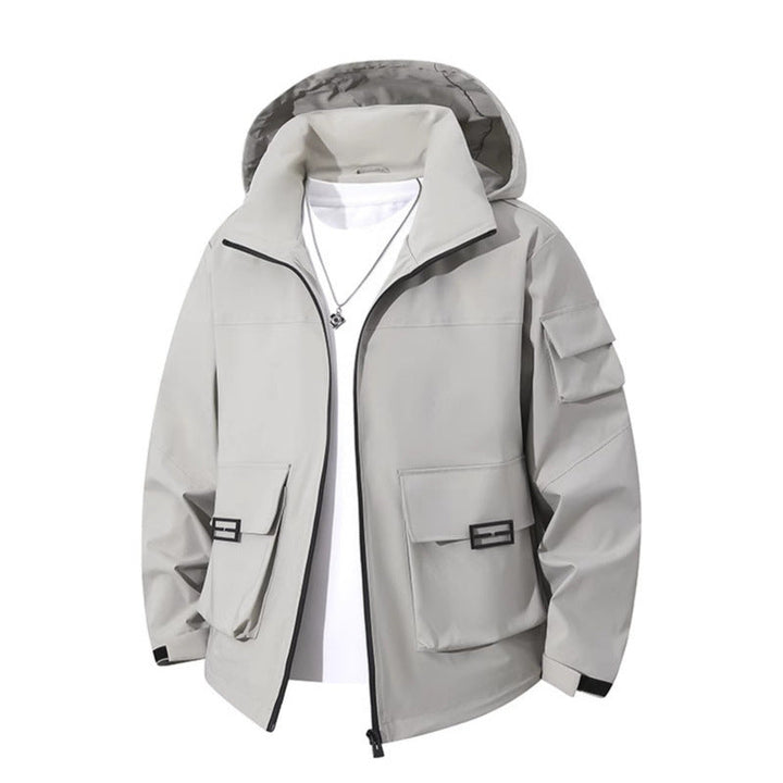 Męska Technical utility kapturemed kurtka z Multiple kieszeniami z patkami i Wwd-Resistant softshell
