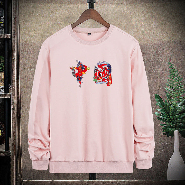 Męska Okrągły Dekolt Bluza z Detailed Graficzny Print
