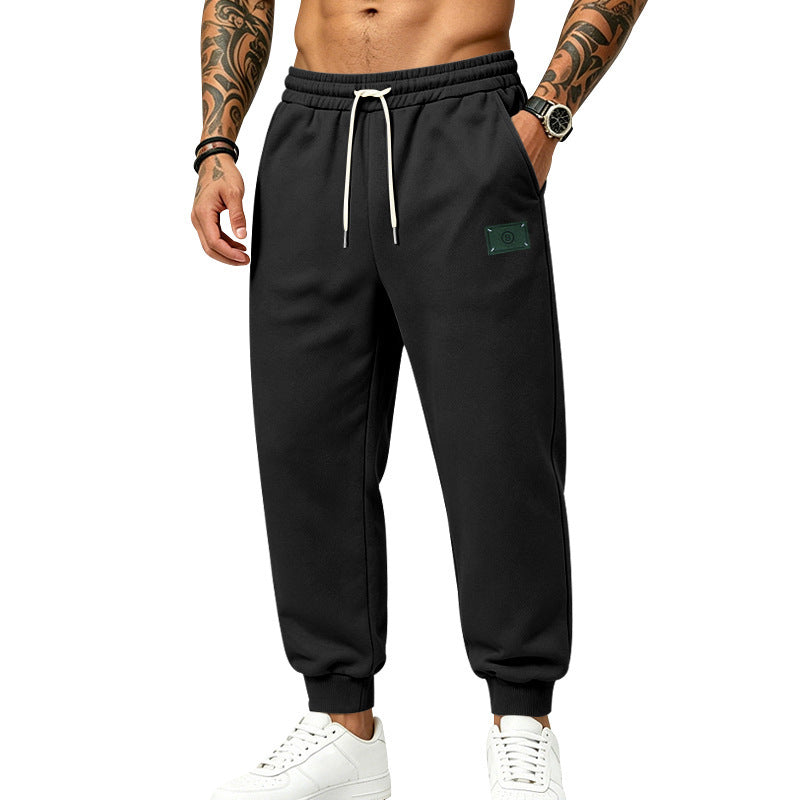Męska casually Krój sweat jogging spodnie z elastyczny waistband, ściągacz, i Mankiety