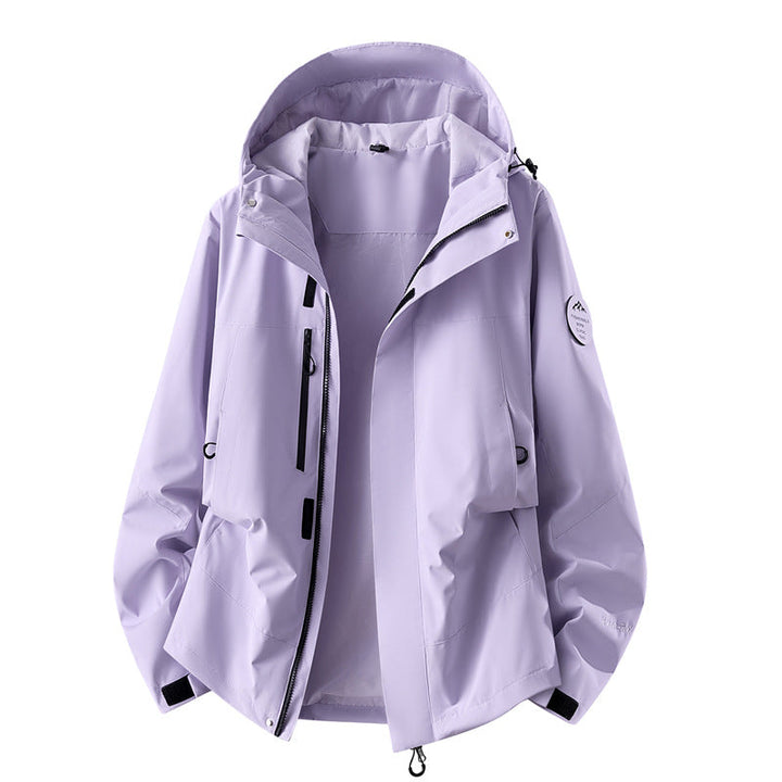 Damska techniczny three-layer softshell deszczem kurtka z taped szwy i multifunctional Kieszenie