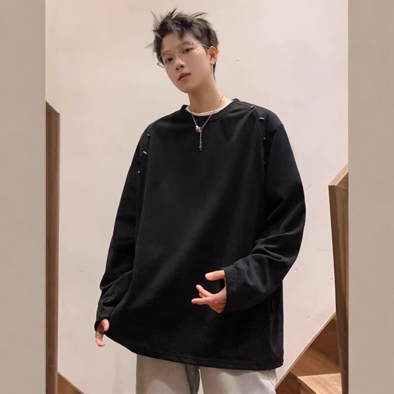 Męska Oversize Bluza z Safety Pin Detale i Drop Shoulder Drop