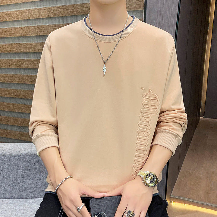 Męska Oversize Bluza z Prążkowane mankiety i Embossed Boczny Print